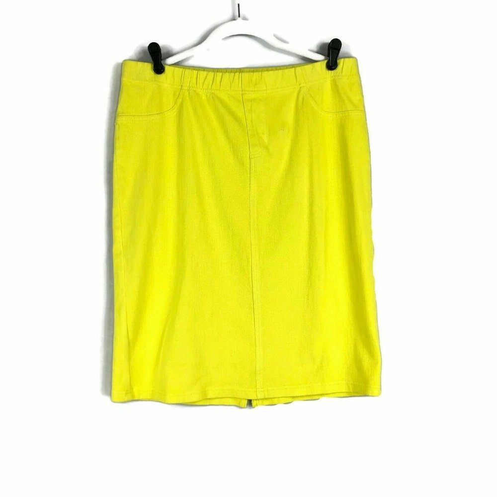 Chartreuse Pencil Skirt 14 Stretch Waist